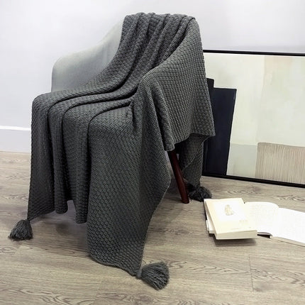 Nordic style tassel knitting casual blanket – Trendy & Practical for Daily Living