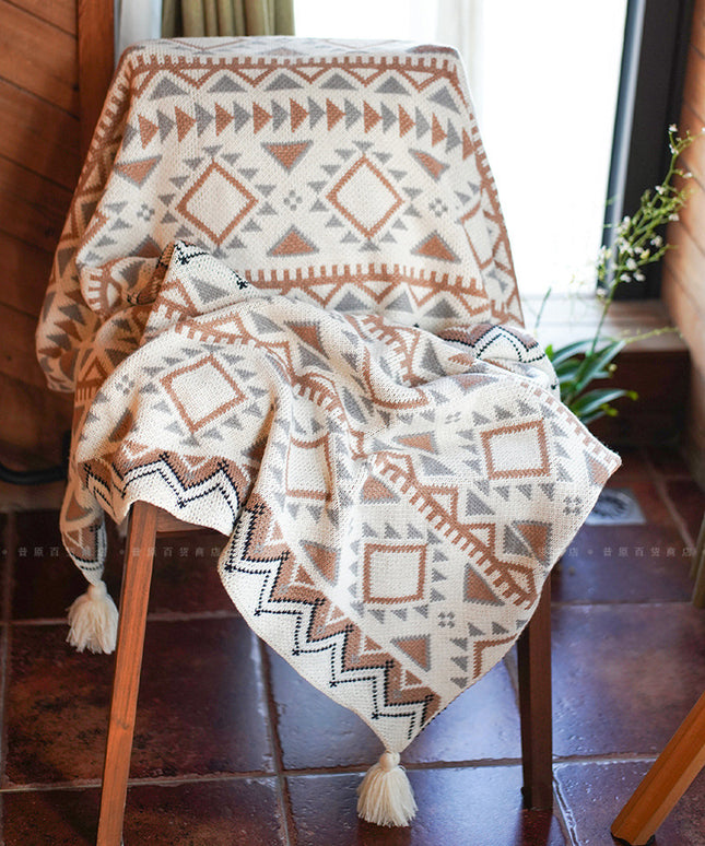 Boho Style Sofa Cover Blanket – Skin-Friendly, Light or Dark