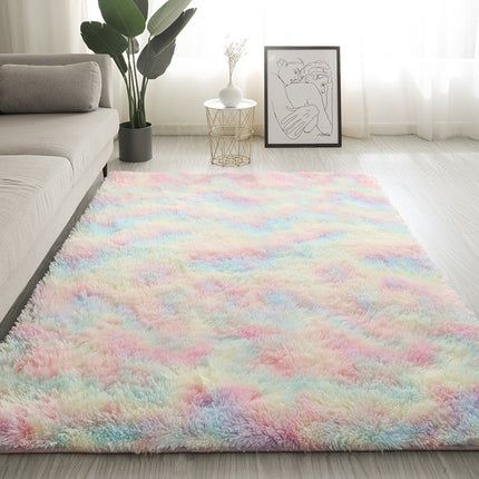 Plush Tie Dye Floor Mat | Soft Bedroom & Living Room Rug