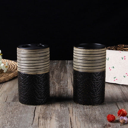 Simple Black Ceramic Bathroom Accessories Set 🖤🛁