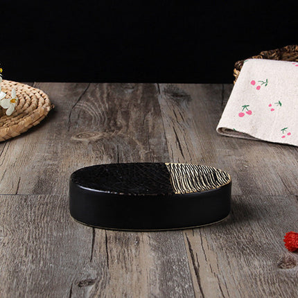 Simple Black Ceramic Bathroom Accessories Set 🖤🛁