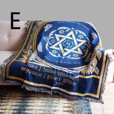 Cotton Hemp Woven Thread Blanket Sofa Towel Beach Towel Thin Blanket