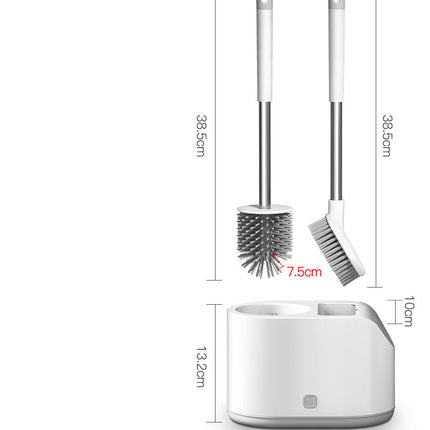 🚽 Silicone Toilet Brush Set with Long Handle – Deep Clean Bathroom Tool