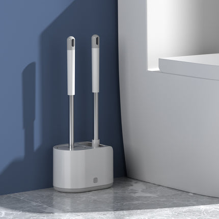🚽 Silicone Toilet Brush Set with Long Handle – Deep Clean Bathroom Tool
