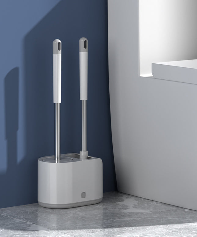 🚽 Silicone Toilet Brush Set with Long Handle – Deep Clean Bathroom Tool