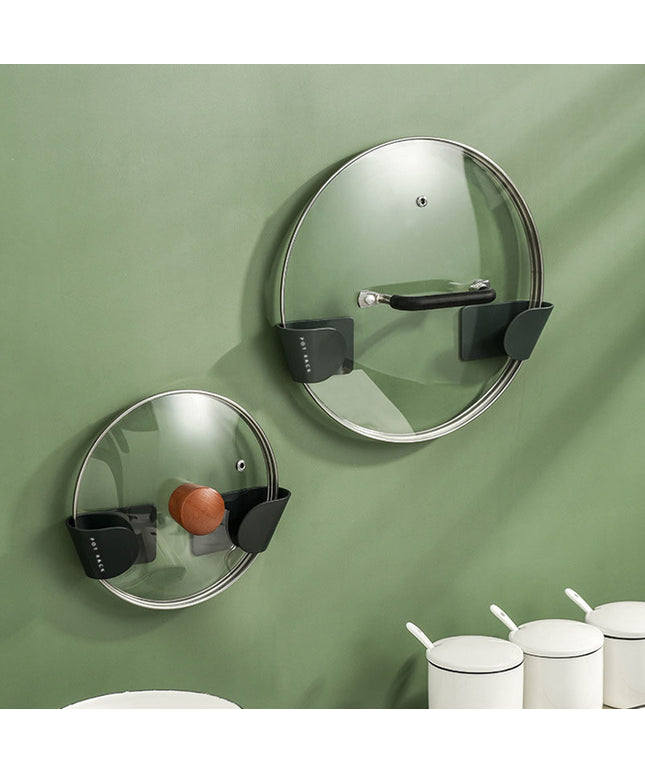 Wall-Mounted Pot Lid Rack – No-Drill Kitchen Storage Holder | Ikeame