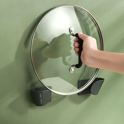 Wall-Mounted Pot Lid Rack – No-Drill Kitchen Storage Holder | Ikeame