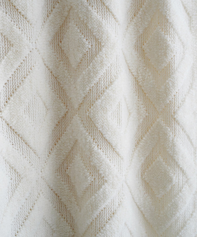 Jacquard Knitted Bed Throw Blanket | Cosy Autumn Winter Sofa Throw