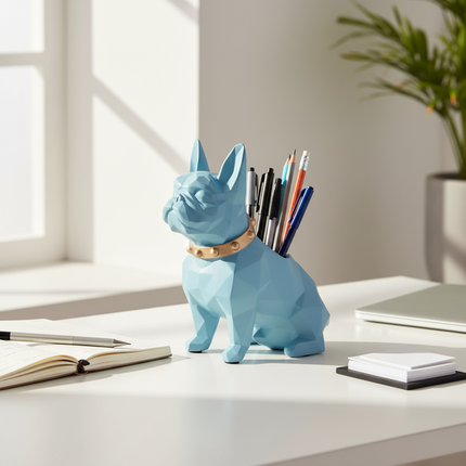 Geometric Dog Pen Holder – Cute Resin Desk Organiser
