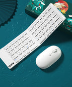 Elegant white keyboard and mou