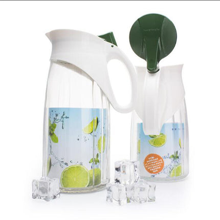 1.2L Glass Jug 🥤 – Flip Lid in Green, Red or Blue