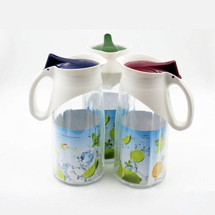 1.2L Glass Jug 🥤 – Flip Lid in Green, Red or Blue