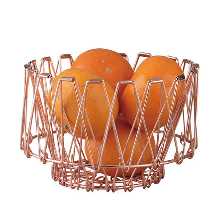 Copper Foldable Fruit Basket 🥭 – Multi-Shape Stainless Steel