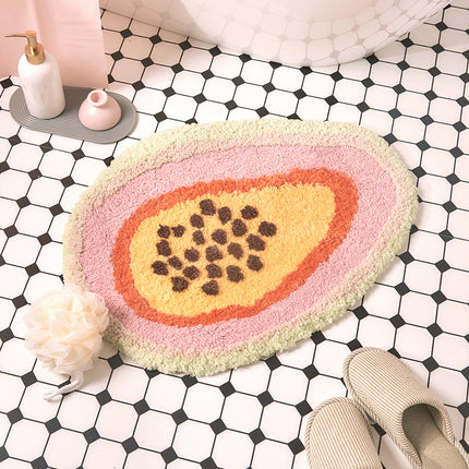 Papaya Bathroom Mat | Tropical Fruit Bath Rug