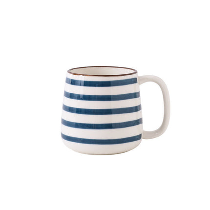 Hand-Painted Blue & White Mug 🎨 – Ceramic