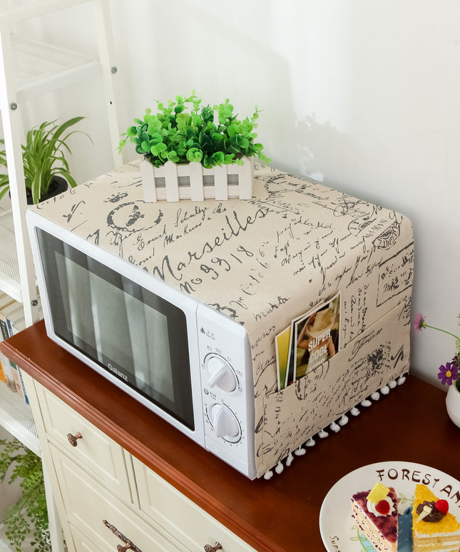 Linen Microwave Dust Cover | Ikeame