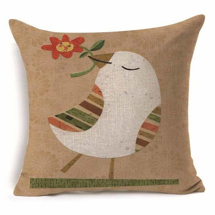 Bird Cushion Covers – Colourful Parakeet & Branch Pattern