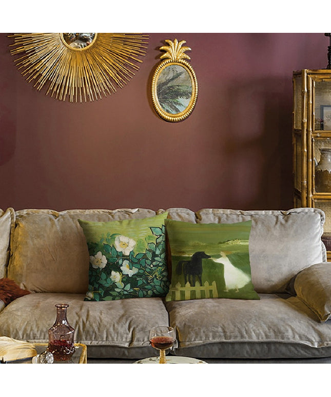 Art Oil Painting Cushion Cover – 45x45cm Scenic Designs