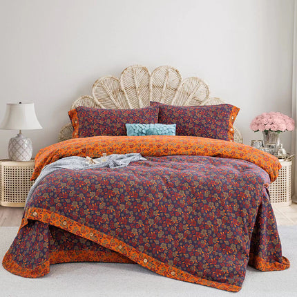 Cotton Floral Bedding Set | Jacquard 4 Piece Duvet Cover