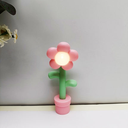 Mini Sunflower Table Lamp – Cute Decorative Light (Pink, Blue, or Red)