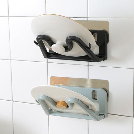 Punch-Free Kitchen Wall Rack – Utensils, Lids, Boards | Beige, Black, Blue