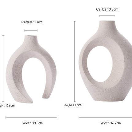 Interlocking Loop Ceramic Vase | Modern Sculptural Home Décor