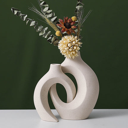 Interlocking Loop Ceramic Vase | Modern Sculptural Home Décor