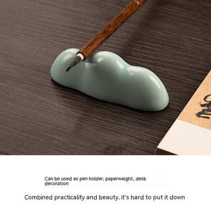 Cloud Celadon Ceramic Pen Holder – Elegant Desk Organiser
