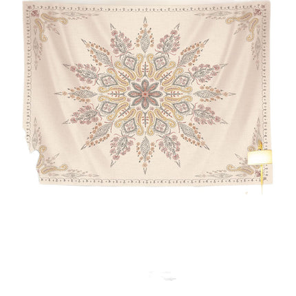 Boho Mandala Tapestry | Beige Floral Wall Hanging