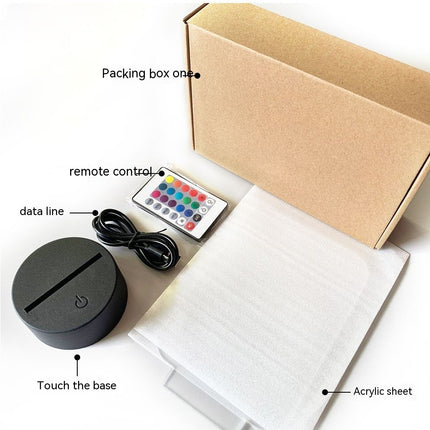 Acrylic 3D Small Night Lamp Colorful Touch Remote