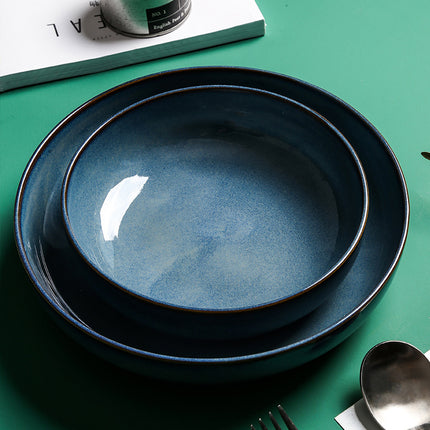 Porcelain Pasta Plates 🍝 – Deep Blue Glaze, small or large