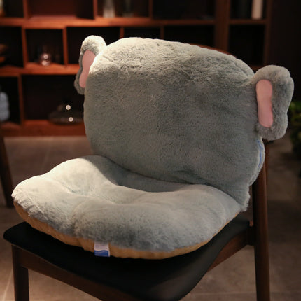 Cute Animal Seat Cushion with Backrest | Plush Chair Hugger