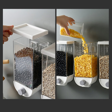 Wall Mounted Cereal Dispenser Airtight Grain Storage Box