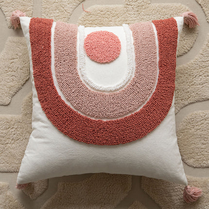 Blush Tassel Cushion Covers – Playful Sofa Pillow, 5 Designs | Ikeame