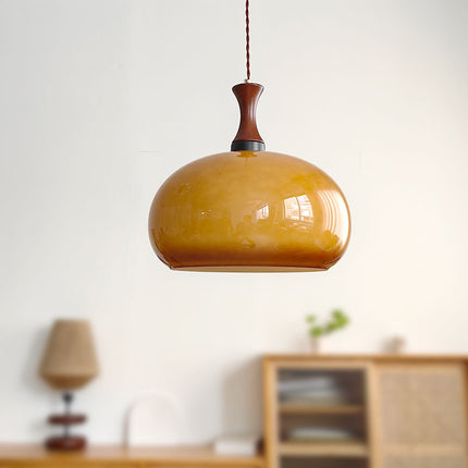 Retro Glass Pendant Light – 30cm Semi-Circular Shade | Ikeame