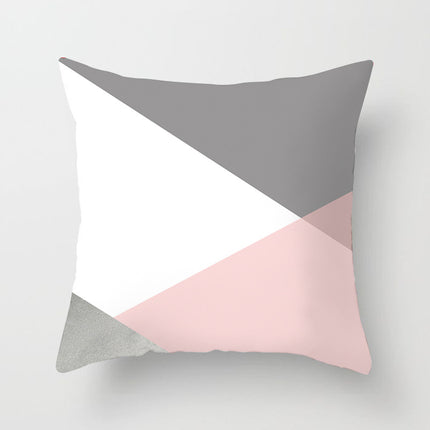 Geometric Cushion Covers Set | Colourful Peach Skin Pillows 45x45