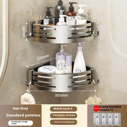 Portable Bathroom Corner Shelf – Raised Aluminium Storage | Ikeame