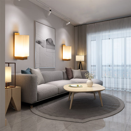 Nordic Wood & Glass Wall Light – Modern Minimalist Lamp