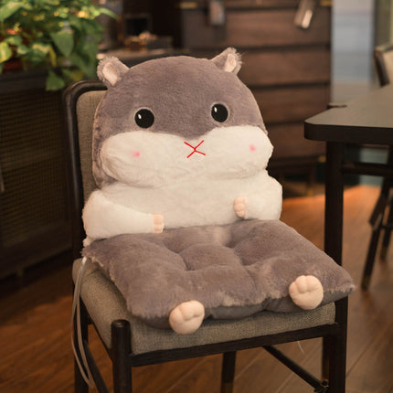 Cute Animal Seat Cushion with Backrest | Plush Chair Hugger