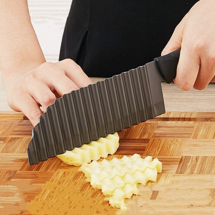 French Fries Stainless Steel Knife – Crinkle Cut Design | Ikeame