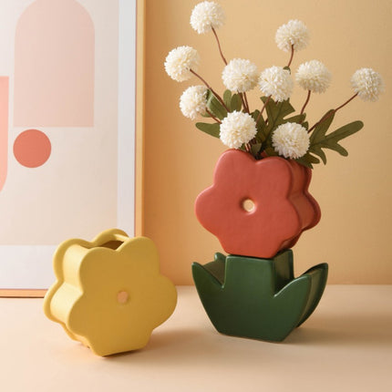 Stackable Flower Vase Set – Cute Ceramic Build-Your-Own Bloom
