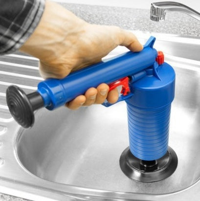 Air Power Drain Blaster Gun – High-Pressure Pipe Cleaner with 4 Attachments