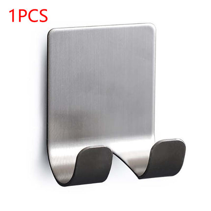 Direct Sales Seamless Stainless Steel Double Hook Double-side Paste Stainless Steel Shaver Holder Power Plug Hook Frame