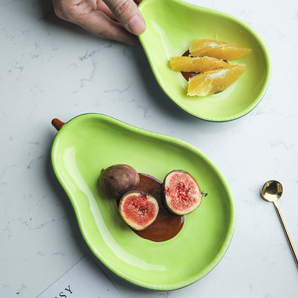 Avocado-shaped ceramic salad bowl