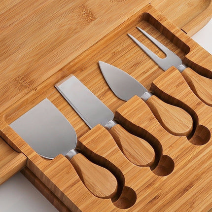 Bamboo Cutting Board with Knife Drawer | Multifunction Kitchen Board