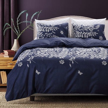 Luxury Floral Duvet Cover Set – Black or Blue, 3 Pieces