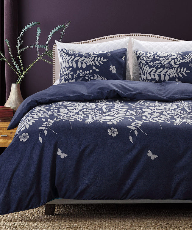 Luxury Floral Duvet Cover Set – Black or Blue, 3 Pieces
