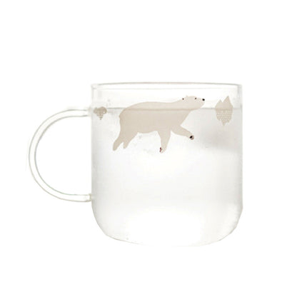 Polar Bear Glass Mug | Cute Penguin Clear Coffee Cup