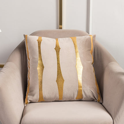 Golden Stripe Cushion Cover – 45x45cm in Beige or Brown
