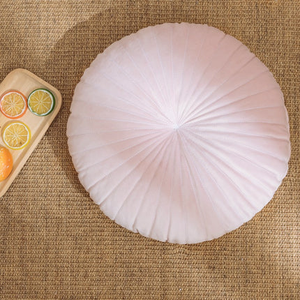 Nordic Style Khaki Round Velvet Cushion with Core – 40x40x10cm